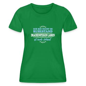Retirement Pensioner Pensioner Kite flying - Women's Functional T-Shirt - kelly green - Front - AI Model Female 172 dark (172cm)