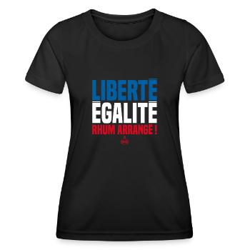 LIBERTY EQUALITY RUM ARRANGIERT! Rumtrinker - Frauen Funktions-T-Shirt - Schwarz - Vorne - AI Model Female 172 light (172cm)