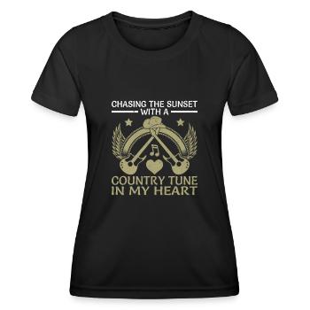 Comté Musique Vintage Amateur de musique Western Country C - T-shirt sport Femme - noir - Devant - AI Model Female 172 light (172cm)