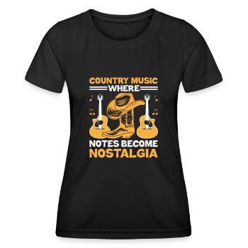 Comté Musique Vintage Amateur de musique Western Country C - T-shirt sport Femme - noir - Devant - AI Model Female 172 light (172cm)