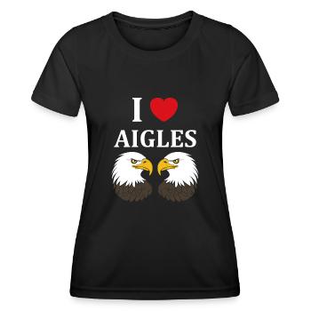 Citation humour Oiseau aigle - T-shirt sport Femme - noir - Devant - AI Model Female 172 light (172cm)
