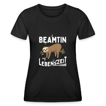 Fonctionnaire à vie Fonctionnaire à vie - T-shirt sport Femme - noir - Devant - AI Model Female 172 light (172cm)