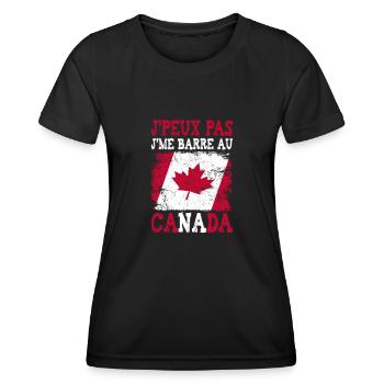 Ich kann nicht in Kanada stecken bleiben - Frauen Funktions-T-Shirt - Schwarz - Vorne - AI Model Female 172 light (172cm)