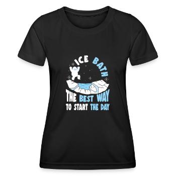 Eau glacée : la meilleure façon de commencer la journée Idée cadeau - T-shirt sport Femme - noir - Devant - AI Model Female 172 light (172cm)