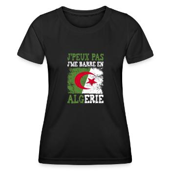 Ich kann nicht in Algerien stecken bleiben - Frauen Funktions-T-Shirt - Schwarz - Vorne - AI Model Female 172 light (172cm)