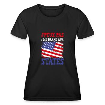Ich kann nicht in die Vereinigten Staaten gehen - Frauen Funktions-T-Shirt - Schwarz - Vorne - AI Model Female 172 light (172cm)