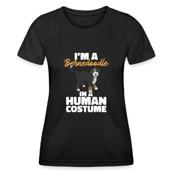 Chien Bernedoodle - T-shirt sport Femme - noir - Devant - AI Model Female 172 light (172cm)