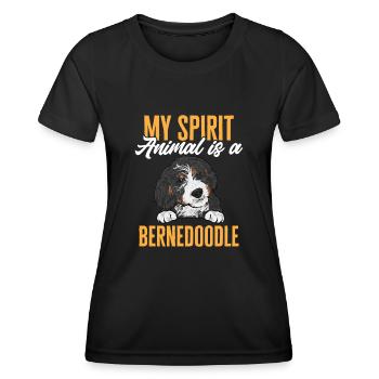 Bernedoodle Dog - Women's Functional T-Shirt - black - Front - AI Model Female 172 light (172cm)