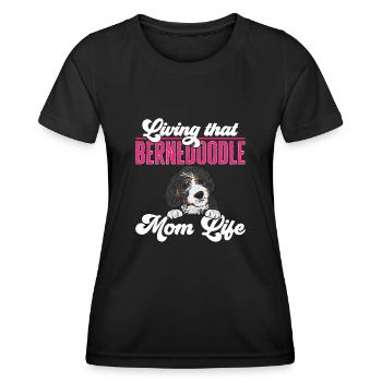 Chien Bernedoodle - T-shirt sport Femme - noir - Devant - AI Model Female 172 light (172cm)