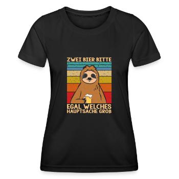 Zwei Bier bitte Hauptsache Groß - Frauen Funktions-T-Shirt - Schwarz - Vorne - AI Model Female 172 light (172cm)