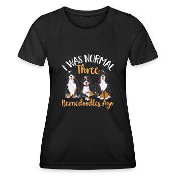 Chien Bernedoodle - T-shirt sport Femme - noir - Devant - AI Model Female 172 light (172cm)