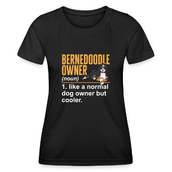 Bernedoodle Dog - Women's Functional T-Shirt - black - Front - AI Model Female 172 light (172cm)