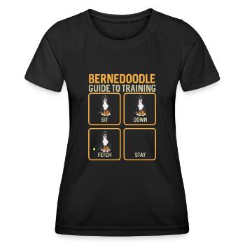 Chien Bernedoodle - T-shirt sport Femme - noir - Devant - AI Model Female 172 light (172cm)