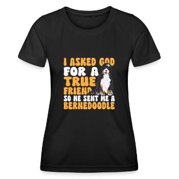 Bernedoodle Dog - Women's Functional T-Shirt - black - Front - AI Model Female 172 light (172cm)
