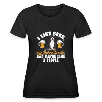 Chien Bernedoodle - T-shirt sport Femme - noir - Devant - AI Model Female 172 light (172cm)