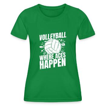 Volleyball Volleyballer Ass Karte - Frauen Funktions-T-Shirt - Kelly Green - Vorne - AI Model Female 172 dark (172cm)
