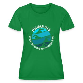 Nageur Piscine Triathlon - T-shirt sport Femme - vert - Devant - AI Model Female 172 dark (172cm)