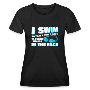 Entraîneur de natation Swimmer Pool - T-shirt sport Femme - noir - Devant - AI Model Female 172 light (172cm)