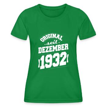 December 1932 Original for 91 years man woman - Women's Functional T-Shirt - kelly green - Front - AI Model Female 172 dark (172cm)