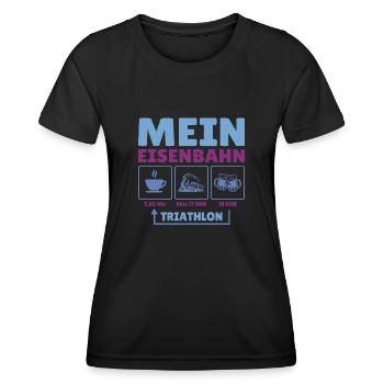 My Railway Triathlon Railway Locomotive - T-shirt sport Femme - noir - Devant - AI Model Female 172 light (172cm)