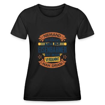 Locomotive Railroad Worker Perfect Man - Women's Functional T-Shirt - black - Front - AI Model Female 172 light (172cm)