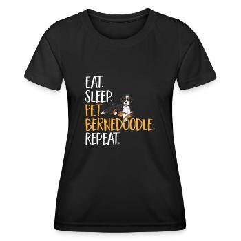 Bernedoodle Dog - Women's Functional T-Shirt - black - Front - AI Model Female 172 light (172cm)