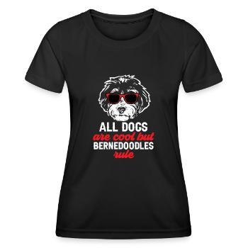 Chien Bernedoodle - T-shirt sport Femme - noir - Devant - AI Model Female 172 light (172cm)