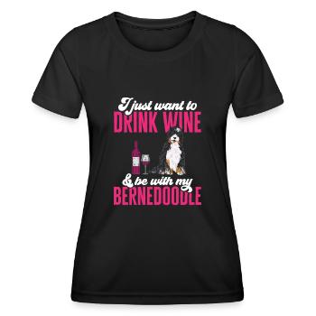 Bernedoodle Dog - Women's Functional T-Shirt - black - Front - AI Model Female 172 light (172cm)