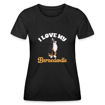 Chien Bernedoodle - T-shirt sport Femme - noir - Devant - AI Model Female 172 light (172cm)