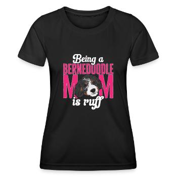 Chien Bernedoodle - T-shirt sport Femme - noir - Devant - AI Model Female 172 light (172cm)