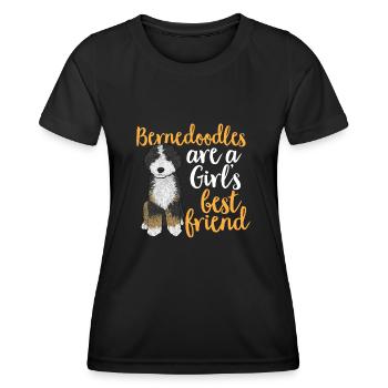 Bernedoodle Dog - Women's Functional T-Shirt - black - Front - AI Model Female 172 light (172cm)