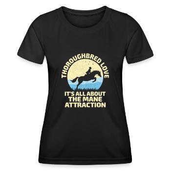 Courses de chevaux pur-sang Équitation Chevaux équestres - T-shirt sport Femme - noir - Devant - AI Model Female 172 light (172cm)