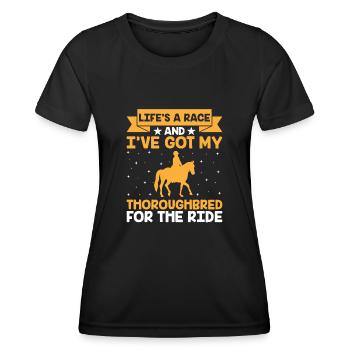 Courses de chevaux pur-sang Équitation Chevaux équestres - T-shirt sport Femme - noir - Devant - AI Model Female 172 light (172cm)