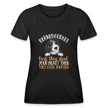 Bernedoodle Dog - Women's Functional T-Shirt - black - Front - AI Model Female 172 light (172cm)