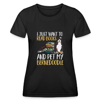 Bernedoodle Dog - Women's Functional T-Shirt - black - Front - AI Model Female 172 light (172cm)