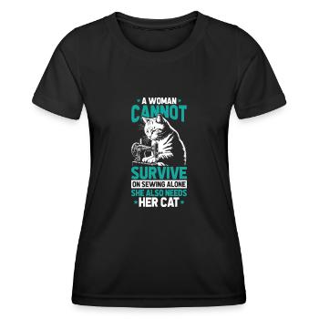 Sewing Sewing Machine - Women's Functional T-Shirt - black - Front - AI Model Female 172 light (172cm)