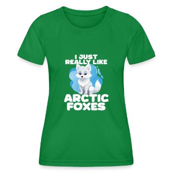 Niedliches Polarfuchs-Geschenk - Frauen Funktions-T-Shirt - Kelly Green - Vorne - AI Model Female 172 dark (172cm)