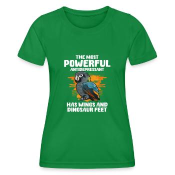 Cadeau de perroquet gris africain - T-shirt sport Femme - vert - Devant - AI Model Female 172 dark (172cm)