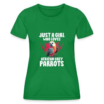 Cadeau de perroquet gris africain - T-shirt sport Femme - vert - Devant - AI Model Female 172 dark (172cm)