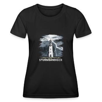 Stormbending Lighthouse Thunderstorm Powerful - Women's Functional T-Shirt - black - Front - AI Model Female 172 light (172cm)