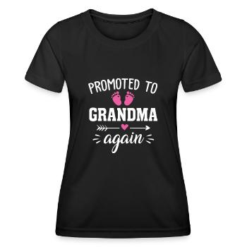 Promoted to grandma again - Women's Functional T-Shirt - black - Front - AI Model Female 172 light (172cm)