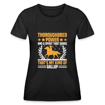 Courses de chevaux pur-sang Équitation Chevaux équestres - T-shirt sport Femme - noir - Devant - AI Model Female 172 light (172cm)