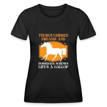 Courses de chevaux pur-sang Équitation Chevaux équestres - T-shirt sport Femme - noir - Devant - AI Model Female 172 light (172cm)