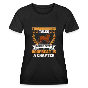 Courses de chevaux pur-sang Équitation Chevaux équestres - T-shirt sport Femme - noir - Devant - AI Model Female 172 light (172cm)