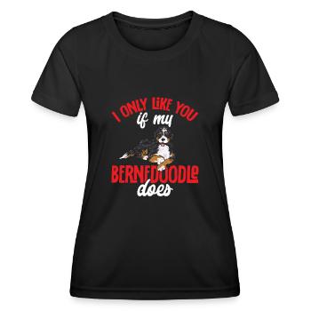 Bernedoodle Dog - Women's Functional T-Shirt - black - Front - AI Model Female 172 light (172cm)