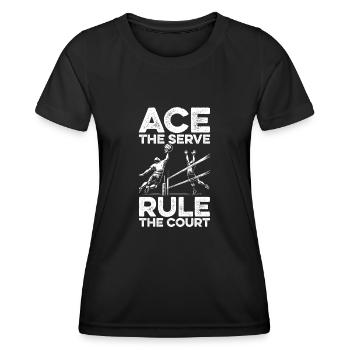Volley-ball Volley-ball - T-shirt sport Femme - noir - Devant - AI Model Female 172 light (172cm)
