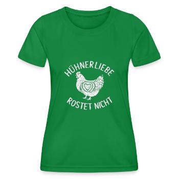 Poulet Amour Rouilles Pas Amour Poulet Oiseau - T-shirt sport Femme - vert - Devant - AI Model Female 172 dark (172cm)