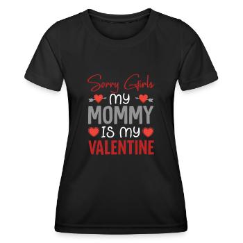 Valentinstag Kleinkind Jungen Shirt Mama ist meine - Frauen Funktions-T-Shirt - Schwarz - Vorne - AI Model Female 172 light (172cm)