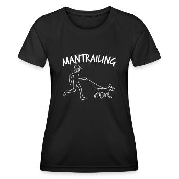 Mantrailer Chien Mantrailing - T-shirt sport Femme - noir - Devant - AI Model Female 172 light (172cm)