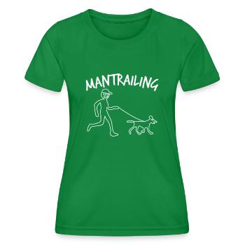 Mantrailer Chien Mantrailing - T-shirt sport Femme - vert - Devant - AI Model Female 172 dark (172cm)